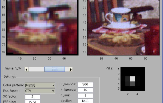 Super-resolution imaging (Matlab GUI)